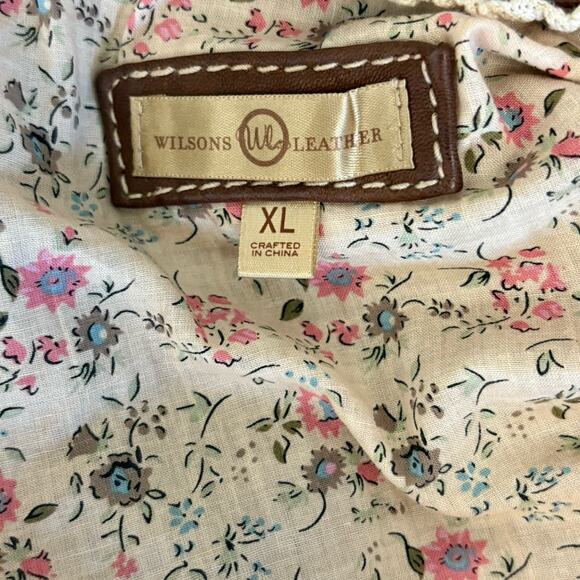 Vintage 90s Wilson’s Womens Leather Jacket Blazer Brown Pockets Western Size L - Picture 9 of 10